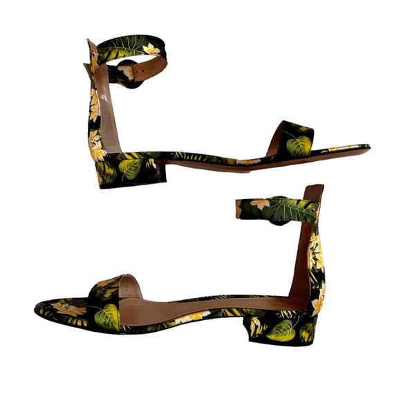 NIB Gianvito Rossi Satin Floral Print Black Sandal Sz 9.5 - Picture 6 of 8